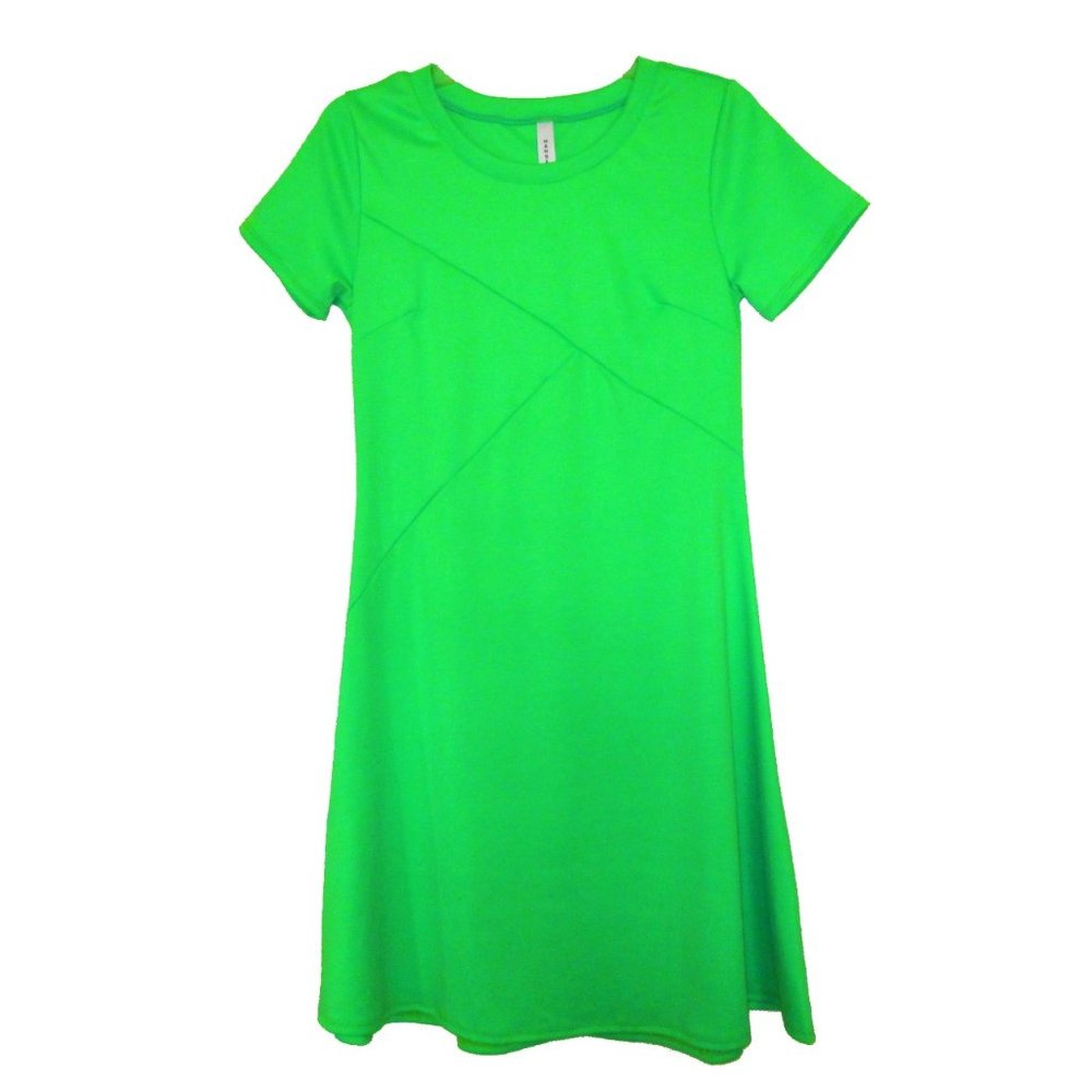 NEW acid green retro mod dress stretch gogo mini